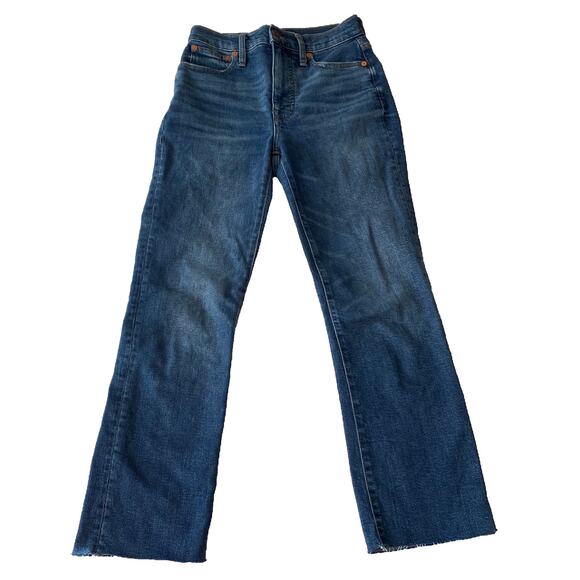 Madewell Women's Slim Demi Boot Raw Hem Jeans Size 24 High Rise - Picture 2 of 13